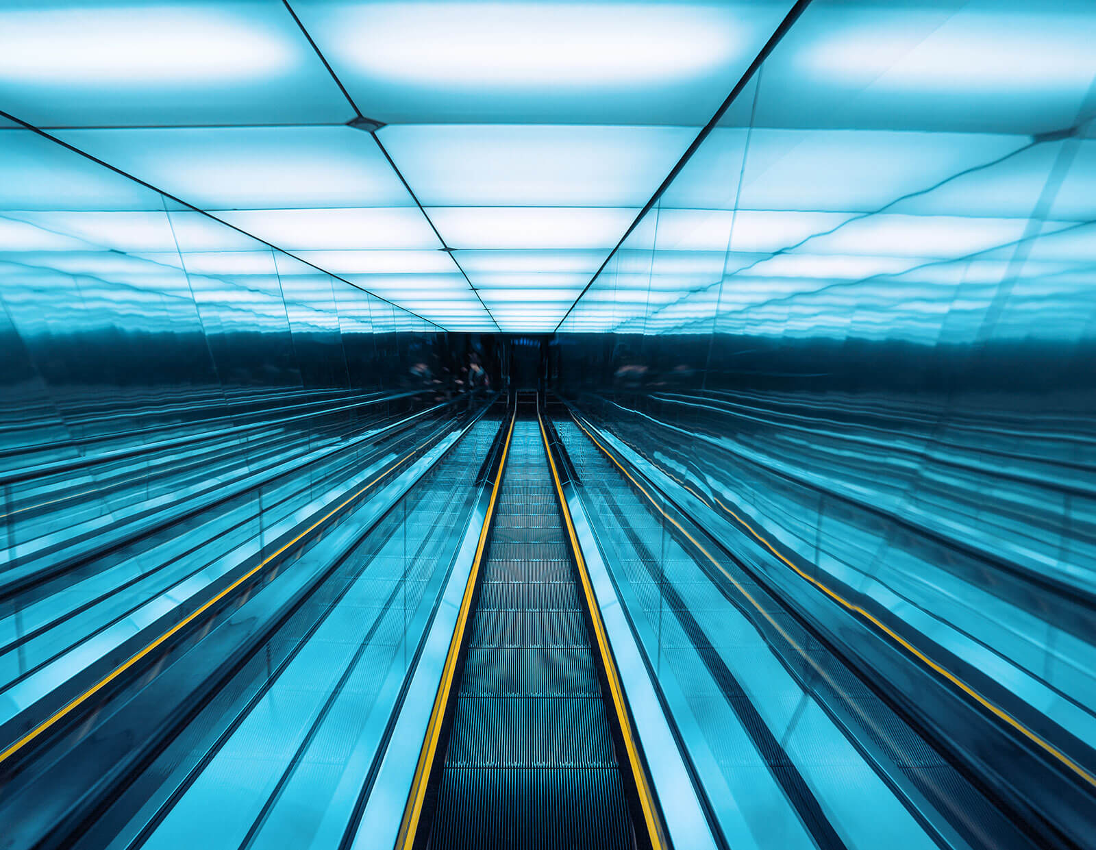 Down escalator perspective