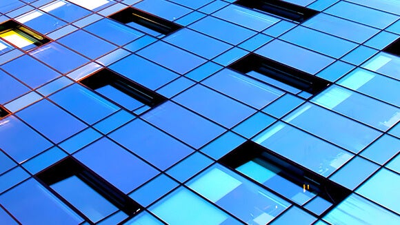blue glass with lines
