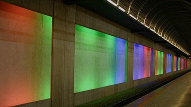 underground neon wall