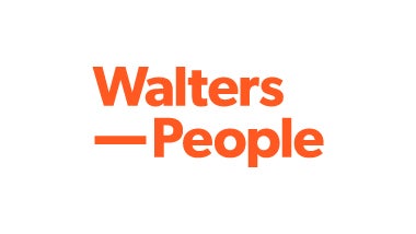 Walters People logo on orange background