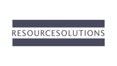 Resource Solutions logo on blue background