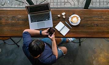 man in coffee shop